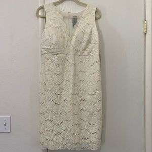 BRAND NEW IVORY LACE GOLD SEQUINS DRESS